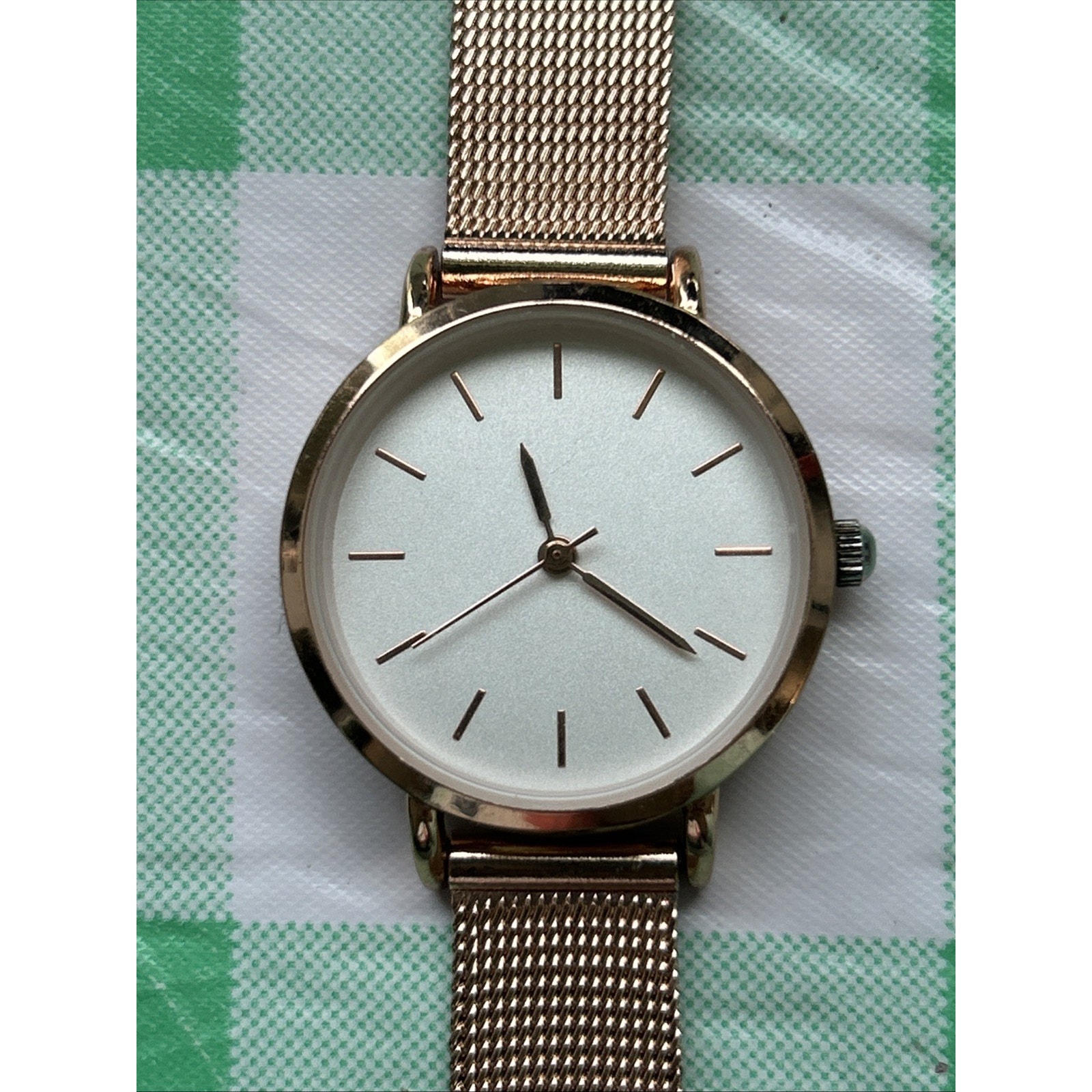Rose Gold White Dial Womens Quartz Watch
